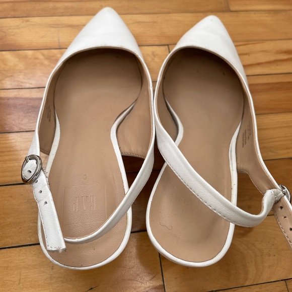 White leather slingback heels - Picture 5 of 5